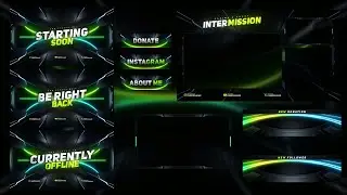 [FREE] Twitch Overlay Pack – Green Wave Theme for OBS & Streamlabs (2025)