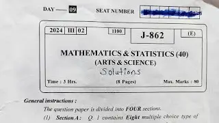 HSC Maths 2024 Board paper solutions class 12th Maharashtra board  80/80 marks