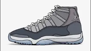 CARTOON your Sneakers in Procreate - HERE’S HOW | Air Jordan 11 Cool Grey
