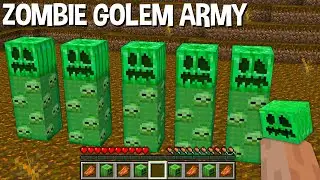 WHAT if SPAWN ZOMBIE GOLEM ARMY with SECRET PUMPKIN in Minecraft ??? ZOMBIE GOLEMS