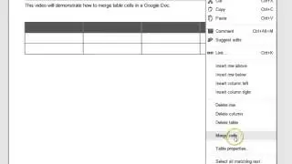 Google Docs: Merge Table Cells
