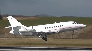 Powerful GO-AROUND | Dassault Falcon 2000EX | Kassel Airport (KSF/EDVK)
