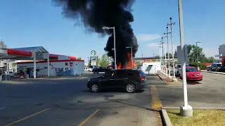Trailer Scary Close Fire at Gas Station