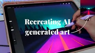 Recreating AI Generated Art- Night Drive | Synthwave 80's style