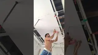 fall ceiling banane ka tarika. #ceiling #falseceiling #construction #electrical #popfalseceilingwork