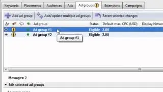 Adwords Editor Training Tutorials #12: Adgroups Tab