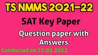 TS NMMS 2021-22  SAT Key Paper | Exam conducted on 27.03.2022 | Telangana NMMS