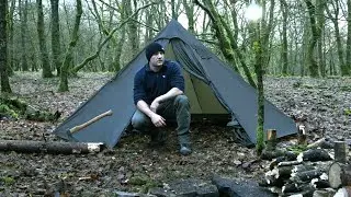 UK Winter Wild Camping In TeePee Tent | ASMR | No Talking