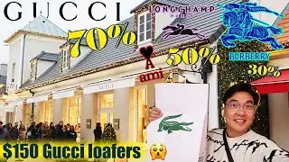 Paris Luxury Outlet Vlog: La Vallee Village❤️🛍️👜 Gucci Burberry Longchamp Tod's Ami