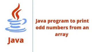 Java program to print odd numbers from an array