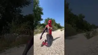 Funny Spiderman Head Stuck In Sand