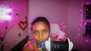 [ASMR] Sugar Rush! Gummy Bear Blue Raspberry Candy Eating 🐻🍭 [Little Talking]