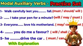 Modal Auxiliary verbs |Modal Auxiliary Verbs practice set|Modal Auxiliary verbs Quiz