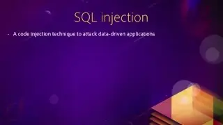 11 More security ## 01 About SQL injection
