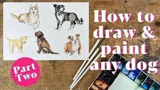 DRAWING & PAINTING ANY DOG Part Two: Step-by-Step Tutorial for Beginners (EASY!)
