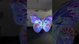 Parade Performance Walking Inflatable Butterfly Wings Costume LED Colorful Wings