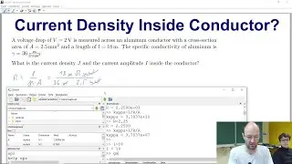 What is the current density and the current amplitude inside the conductor?