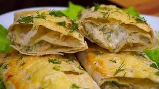 Creamy Mushroom Filling and Crispy Lavash! Finger-licking good!