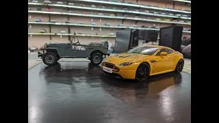 1:18 Diecast Review Unboxing Aston Martin V12 Vantage S & Toyota BJ Land Cruiser #diecast #cars