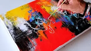 Easy Abstract Painting Demo / Acrylic Painting Technique / Palette Knife Painting
