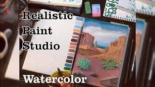 Watercolor Illustration | Landscape Canyon - Realistic Paint Studio