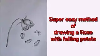 How to draw Rose with falling petals | Realistic Drawing Tutorial | Affectionate Arts