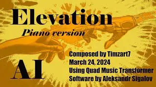 Elevation, piano version, composed using Quad Music Transformer