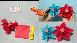 Рангли когоздан чиройли гул  ясаш / Сделайте красивый цветок из цветной бумаги