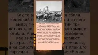 Сбитые немецкие лётчики не открывали парашют, и гибли  Мы спросили пленного немца, зачем они так дел