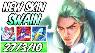 NEW SWAIN SKIN - CRYSTAL ROSE SWAIN MID GAMEPLAY S+ FULL AP | Build & Runes | League of Legends S11