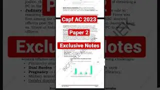 Capf AC 2023 Paper 2 Exclusive Notes 