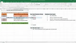 Excel Basic SUM, LEN & SUBSTITUTE Array formula Simple Tutorial