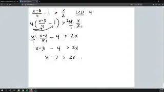 Solving a Linear Inequality with Fractions