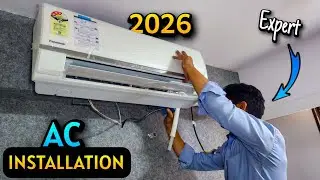 New Split Air Conditioner Installation Step By Step | Panasonic Smart AC Installation Process