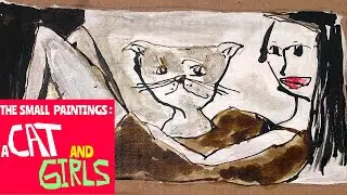 How to draw funny faces | How to draw cute cat | Small acrylic painting for beginners | Draw with me