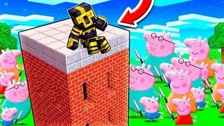 CONSTRUYE PARA SOBREVIVIR A PERSONAJES DE PEPPA PIG EN MINECRAFT 😱