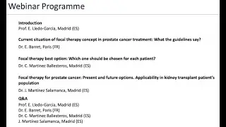 UROwebinar: The role of focal therapy in prostate cancer for kidney transplant patients