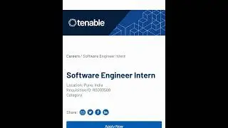 Tenable Hiring SDE Intern   Batch: 2022 & 2023  Expected Stipend: 40k-50K Location: Pune 
