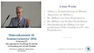 Makroökonomie 2 - Vorlesung 7 (Prof. Michael C. Burda)