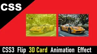 CSS3 Flip 3D Card Animation Effect using  HTML5 & CSS3 Tutorial