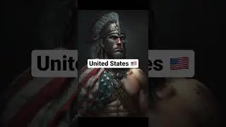 Countries as warriors generated by AI 