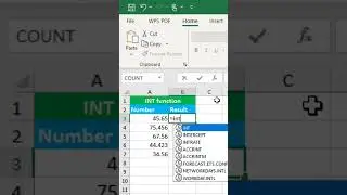 how to use INT function in excel