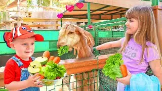 Diana Roma dan Oliver memberi makan Hewan di Kebun Binatang Emirates Park