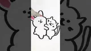 HOW TO DRAW CUTE KITTY & BUNNY | КАК НАРИСОВАТЬ ЗАЙЧИКА И КОТЕНКА 