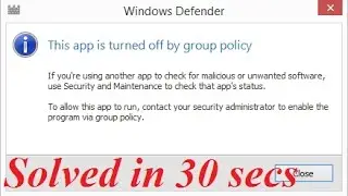 How to turn on Windows Defender via group policy [in just 30 secs]