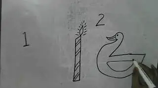 Drawing Candle and Duck from numbers and painting for kids | Art and Learn