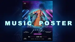 music poster | music party design in photoshop