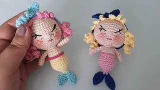 AMİGURUMİ MİNİ DENİZ KIZI YAPIMI (making crochet little mermaid)