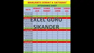 How do I highlight Saturday and Sunday in Excel?