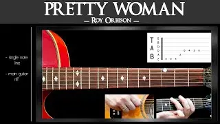 Guitar lesson for absolute beginners - PRETTY WOMAN - Roy Orbison